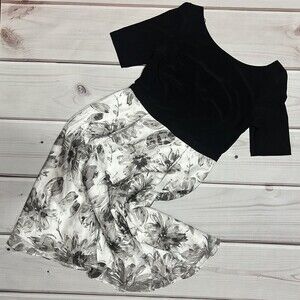 Adrianna Papell Fit & Flare Full Skirt Empire Waist Drop Scoop Back Dress Size 6